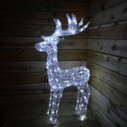 Christmas Lit Soft Acrylic Reindeer 160 White LED Indoor Outdoor