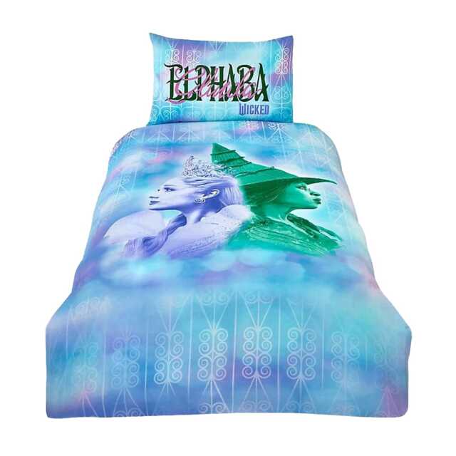 Wicked: For Good Elphaba and Glinda Duvet Set Blue Blue/Green/Pink Single 1