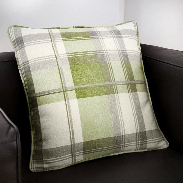 Fusion Balmoral Check Filled Cushion Green