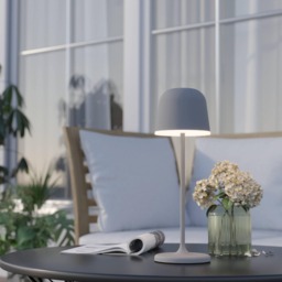 EGLO Mannera Steel Portable Outdoor/IndoorTable Lamp, Grey