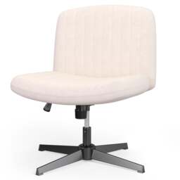 Rattantree Ergonomic Cross Legged Office Chair Armless Velvet Desk Chair