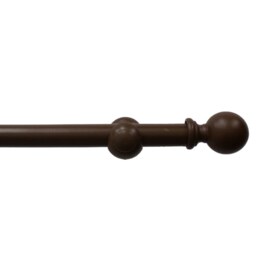Wooden Eyelet Curtain Pole, 120cm Brown Walnut