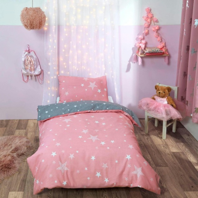 OHS Galaxy Stars Print Duvet Cover and Pillowcase Set, Junior - Multi