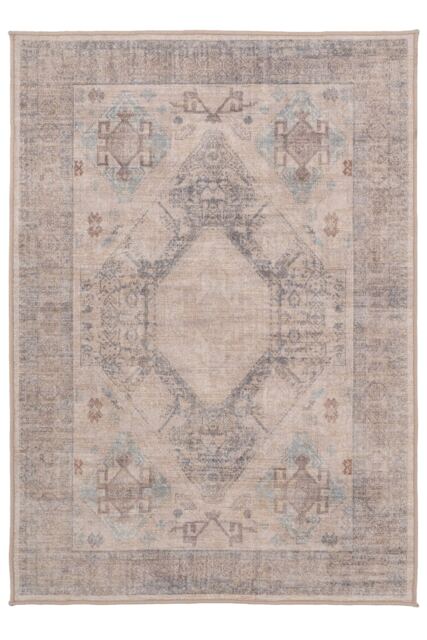 Machine Washable Natural Jute Blend Traditional Beige Area Rug 120cm x 170cm