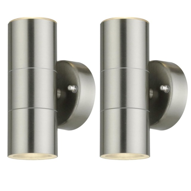 Set of 2 Blaze - Marine Grade Steel Up Down Outdoor Wall Lights