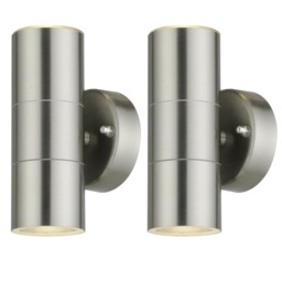 Set of 2 Blaze - Marine Grade Steel Up Down Outdoor Wall Lights