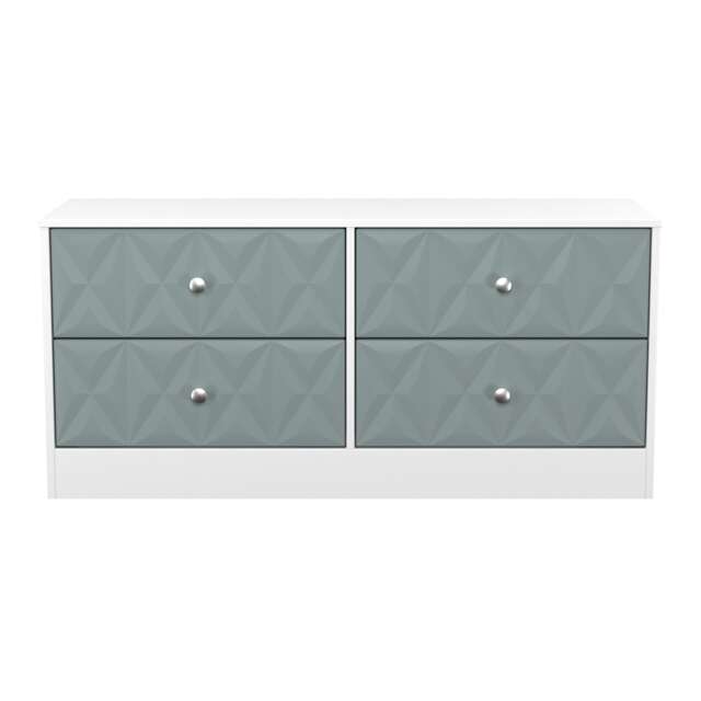 Memphis 4 Drawer Bed Box in Duck & White Matt (Ready Assembled) Blue Duck & White Matt