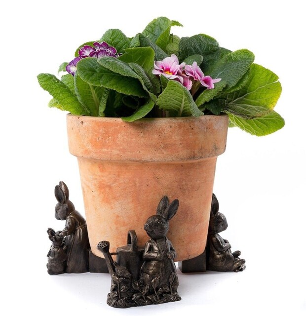 Beatrix Potter Plant Pot Feet Antique Bronze Set 5 Brown
