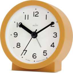 Acctim Gaby Small Analogue Contemporary Bedside Alarm Clock Yellow Dijon
