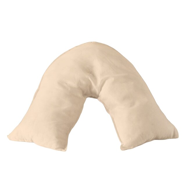 Microfibre Soft Touch V Shape Plain Dyed Pillowcase Cream
