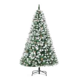HOMCOM 6FT Artificial Christmas Tree with Pine Cones, Holiday Home mas Decoration Automatic Open, Green