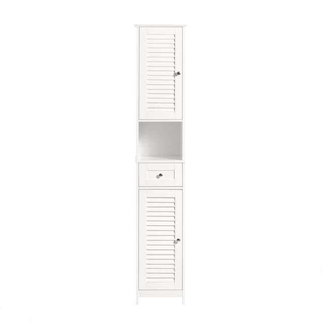 SoBuy FRG236-W,Tall Bathroom Storage Cabinet Freestanding Unit with 2 Doors