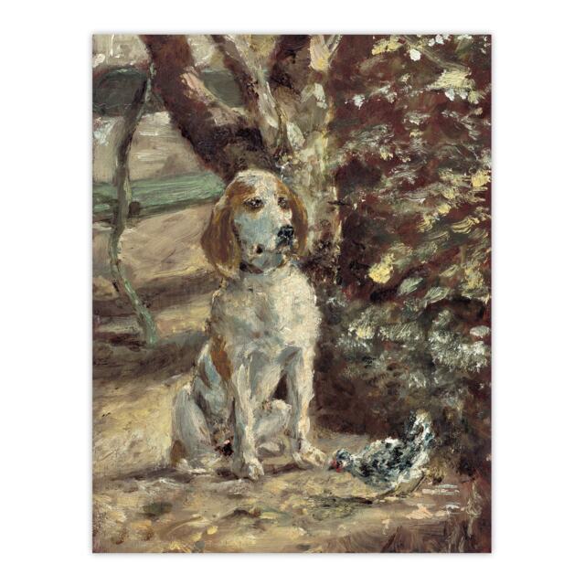 "The Artists Dog Fleche Vintage Wall Art Print Toulouse Lautrec 12x16"""