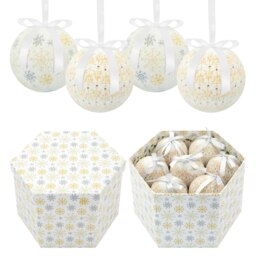 14pc Frost Decoupage Bauble