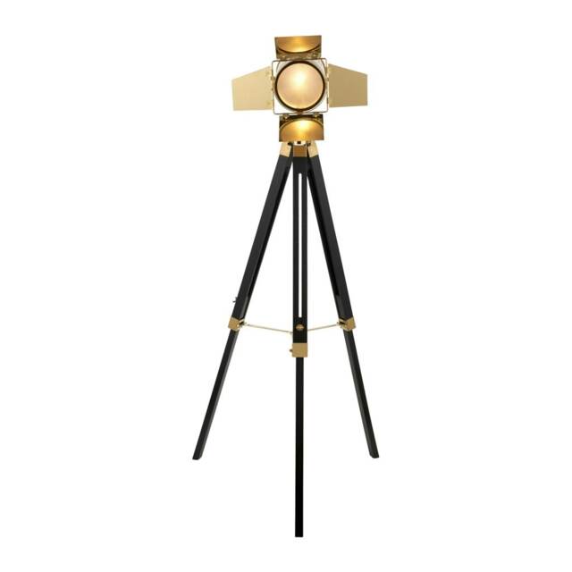 Living Room Corner Lamps Gold and Black Tripod Floor Lamp