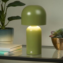 Portable LED Mushroom Table Lamp Olive Green