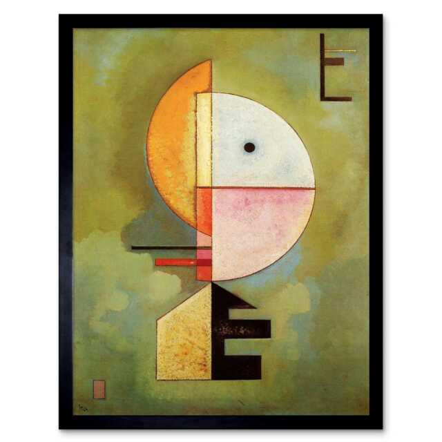 "Wassily Kandinsky Upward Old Master Painting 12x16"" Framed Wall Art Print"
