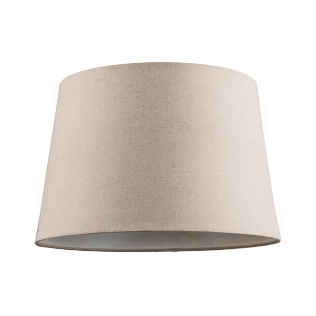 Designer Taupe Beige Naturally Textured Linen Lamp Shade in Drum Shape Cream Taupe 1