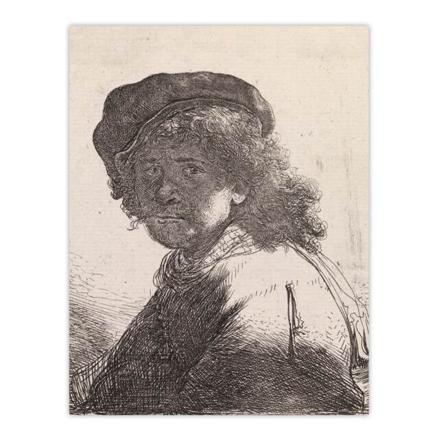 "Self portrait in a cap and scarf Rembrandt Huge Wall Art Poster Print 24X32"""