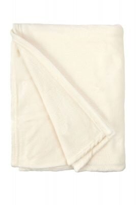 "Plush Collection Flannel Fleece Super Soft Throw in Cream (50"" x 60"") Cream Cream"