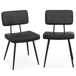 COSTWAY Set of 2 Dining Chair Kitchen Side Chair Black