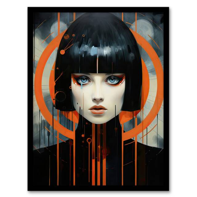 Gothic Bullseye Woman Sci-Fi Home Decor Black Framed Wall Art Print A4