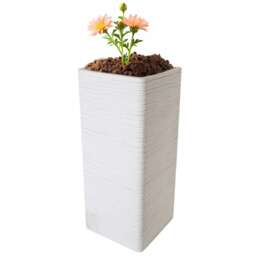2 x Tall Amalfi Stone Effect Multipurpose Patio Planter Ideal For Home & Garden White