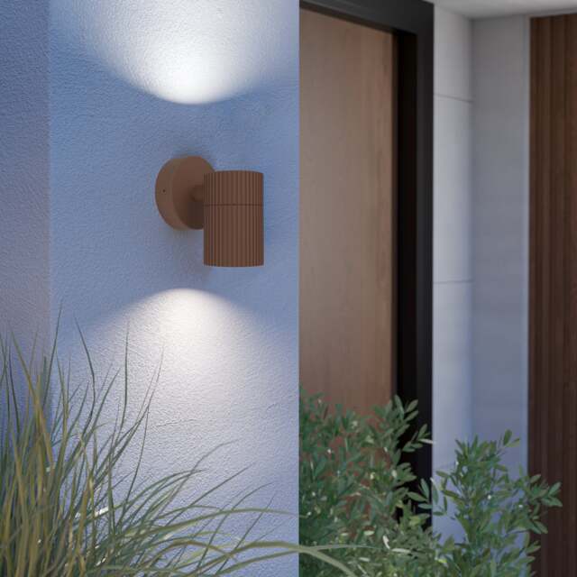 EGLO Tomelloso Modern Outdoor Wall Light Rust-Coloured White