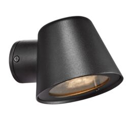 Nordlux Aleria Outdoor Wall Light Black Metal Solar GU10 Sensor Compact - Mains Powered, IP44 Black Black