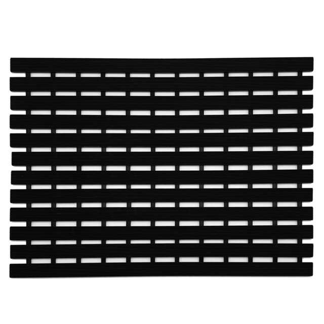 PVC Duckboard Non-Slip Shower Mat - 61cm x 43cm Black Black