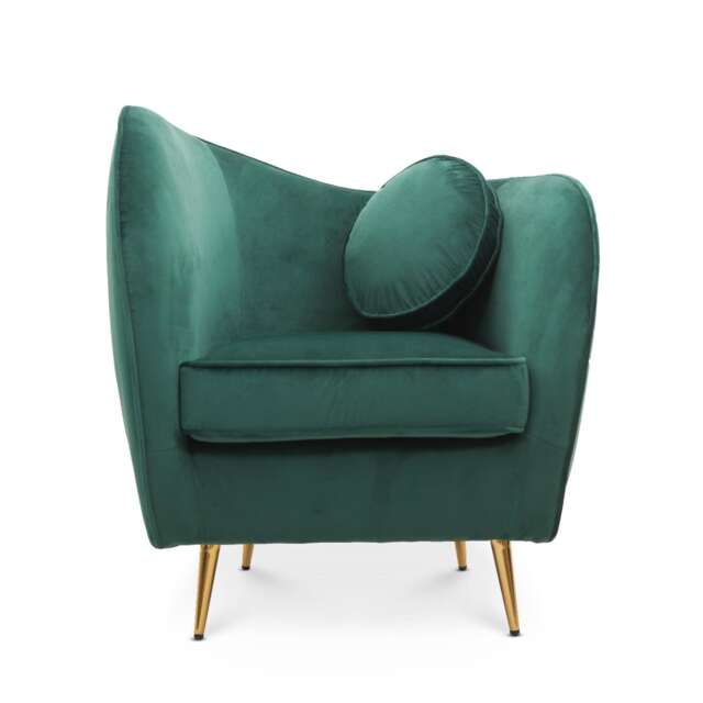 Velvet Emerald Green Sofia Accent Chair