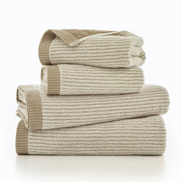 The Lyndon Company Willow Weave Stripe Natural Hand Towel Cream