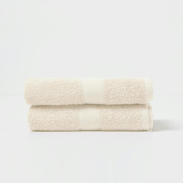 Homescapes Turkish Cotton Hand Towel Set of 2 - Cream Cream Hand towel 2