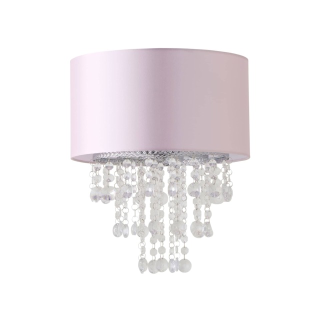 ValueLights Jesmond Dusky Pink Pendant Shade Clear Droplets Pink
