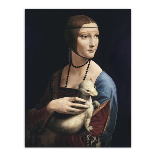 Lady with an Ermine La Belle Ferronniere Da Vinci Huge Wall Art Print 18X24 In