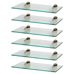 Harbour Housewares Floating Glass Shelf - 40cm - Metallic Brackets - Bathroom Shower Storage Vanity Display Unit Shelf Gold Gold 6