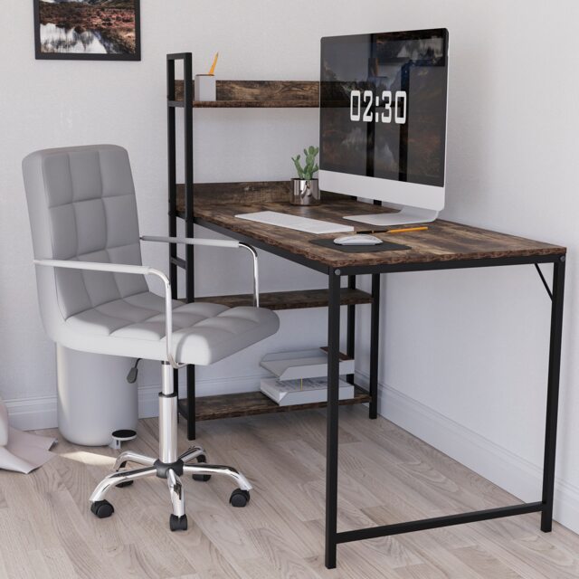 Vida Designs Calbo Office Chair Computer Desk Table Chair, Grey