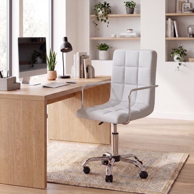 Vida Designs Calbo Office Chair Computer Desk Table Chair, Grey