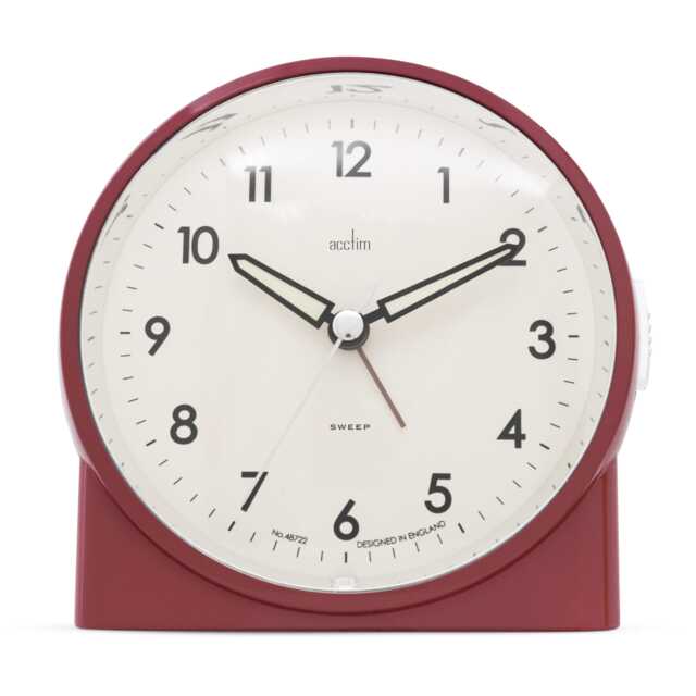 Acctim Arlo Non-Ticking Sweep Luminous Tipped Hands Analogue Backlight Alarm Clock