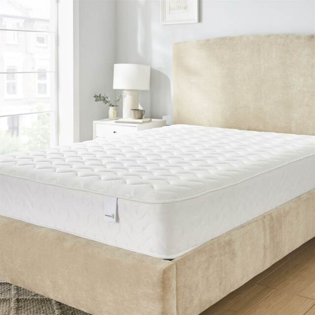 Deluxe 8 Inch Mattress Memory Foam & Spring or Topper UK Made Single Double King White King