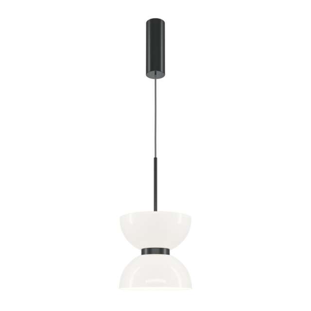 Kyoto Modern Slim Pendant Ceiling Light Black 3000K 1300lm White Shade