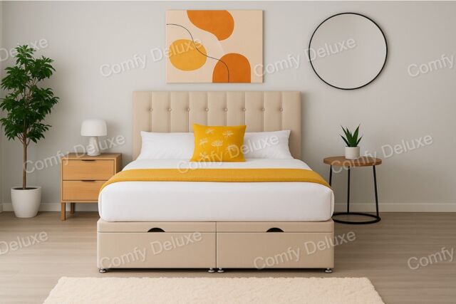 Coffee small single ottoman foot lift plush bed with headboard and mattress