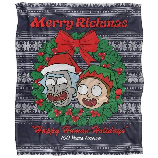 Rick And Morty Merry Rickmas Christmas Blanket - Multicoloured - One Size