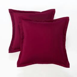 Homescapes Burgundy Plain Outdoor Cushion 45 x 45 cm - Set of 2 Red Burgundy 2