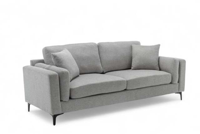 Fabric Light Grey 3 Seater Sofa MARGHERA