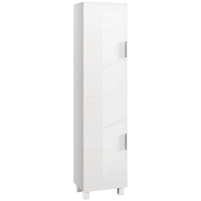 HOMCOM Tall Storage Cabinet with Adjustable Shelves and Double Doors White White
