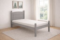 Mercers Furniture Corona Grey Wax 3'0 Low End Single Bed Frame Solid Wood Pine Wooden Bedroom with Mexican Styling