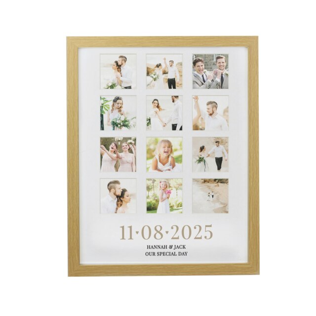 Personalised Special Date Oak Multi Photo Frame Brown One Size