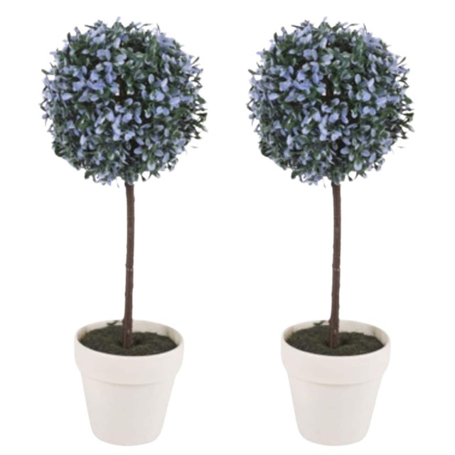 41cm Decorative Artificial Ball Plant Blue Blue & Set of 2 2