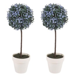 41cm Decorative Artificial Ball Plant Blue Blue & Set of 2 2